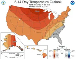 8-14 day temperature outlook map